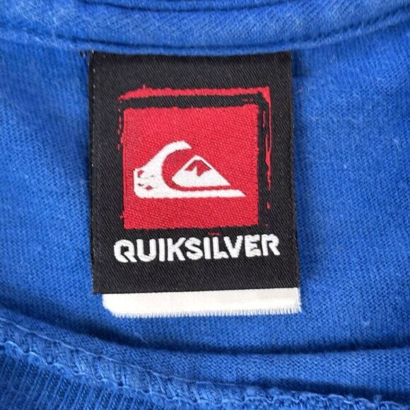 Vintage 90s Quiksilver Youth T-shirt XL Blue Y2K Streetwear Skater Skateboard - Picture 8 of 12